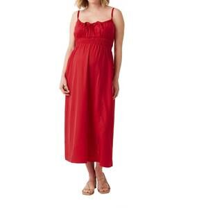 NEW INGRID + ISABEL maternity strappy versatile midi dress in red